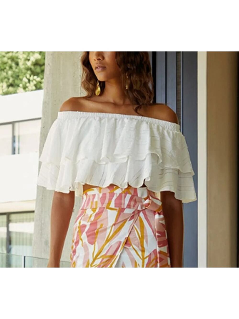 New ~ DIARRABLU ~ Wairu Off the Shoulder Crop Top Size XS